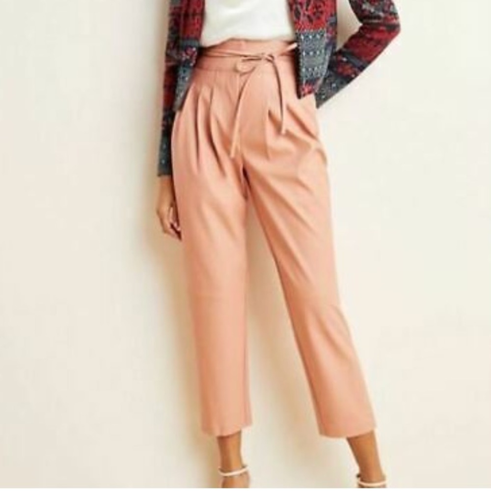 Blank NYC For Anthropologie Peach Faux Leather Pants Size 32